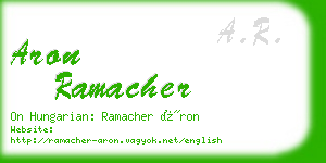 aron ramacher business card